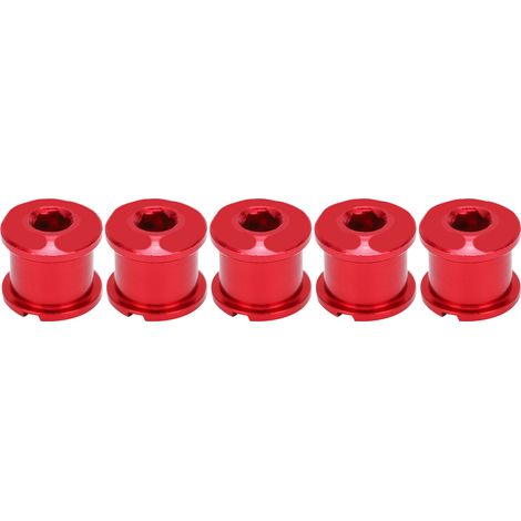 5 vis en aluminium 7075 pour disque de plateau double de vélo MTB, boulons de manivelle, jeu de 5 pièces rouge (1/5)