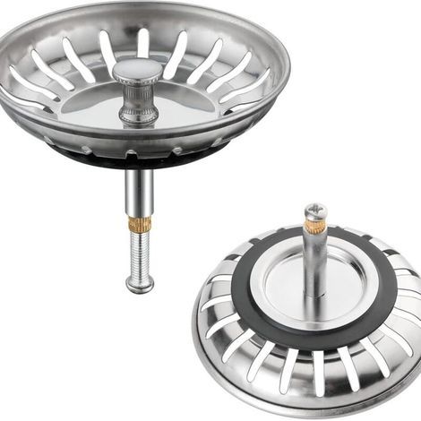 Lot de 10 bondes d'évier de cuisine en acier inoxydable - Filtre d'évier universel (diamètre : 79 mm), bonde d'évier fendue, grille d'évier anti-obstruction, panier d'évier à vidange rapide (1/5)