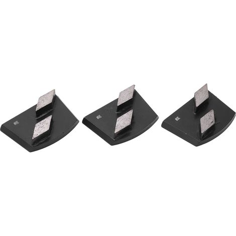 Lot de 3 disques de ponçage diamantés trapézoïdaux noirs, grain 30, 2 dents, pour le ponçage et le polissage du béton et du verre. (1/5)