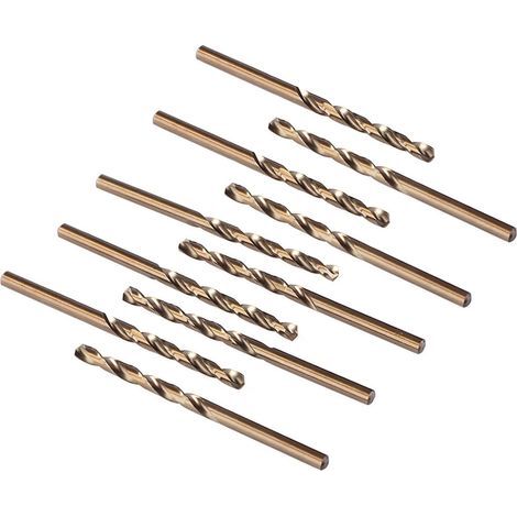 Jeu de forets au Cobalt M35 HSS, foret hélicoïdal en acier, diamètre de foret 0.8mm, 10 pièces (1/4)