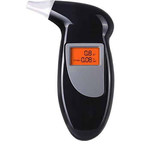 Éthylotest portable noir, sensible et de haute précision, avec 5 embouts buccaux (1/5)
