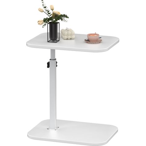 Table d'appoint bout de canapé avec roulettes Cadre en métal Desserte de lit Support ordinateur portable (1/5)