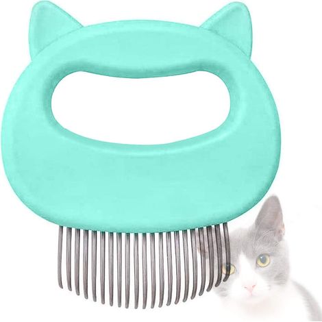Peigne pour chat, peigne de massage pour chats, brosse pour chien, peigne pour animaux de compagnie et brosse de massage (vert)