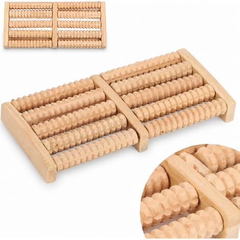 Akupressurrolle aus Holz zur Fußmassage, verbessert die Durchblutung (1/5)