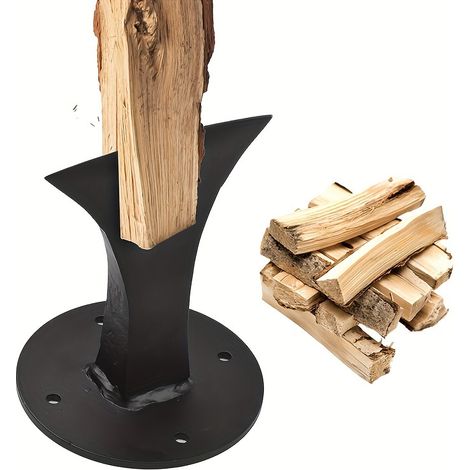 Fendeuse à bois/fendeuse d'amadou – convient aux poêles à bois, aux cheminées et aux foyers extérieurs manuelle et portable, noire (1/4)
