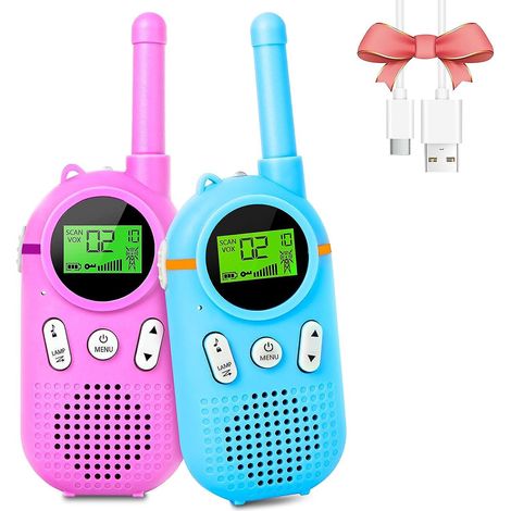 talkie-walkie Rechargeable Pour Enfants Longue Porte, Jouets De Jeu En Plein Air Pour Enfants, 22 Canaux, Avec Cran Lcd Rtroclair, Fonction Vox, L (1/5)