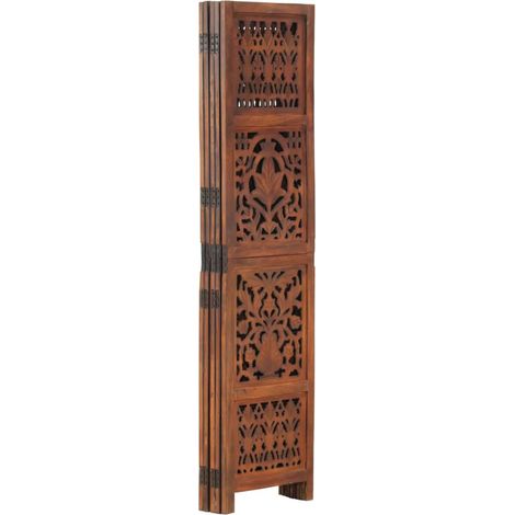 Cloison de séparation 5 panneaux Marron 200x165cm Bois manguier (1/5)