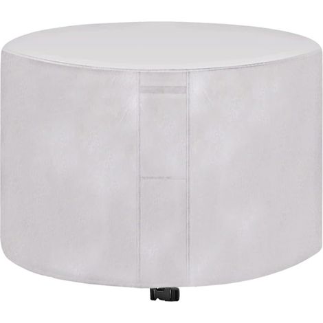 Housse de protection imperméable pour salon de jardin rond, tissu Oxford 420D, coupe-vent, résistant aux UV, argent 280 x 110 cm (1/5)