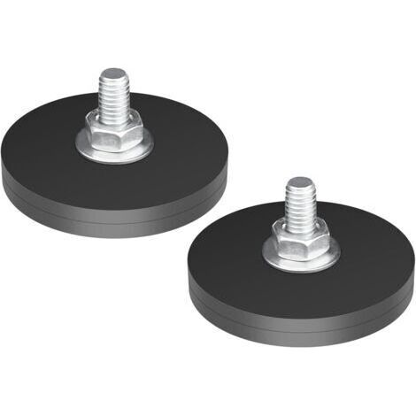 2 Pièces Magnétique Support de Montage M6 5MM Boulons Universelle pour Barre Lumineuse LED Phare de Travail LED Voiture Camion 4x4 Offroad Véhicule