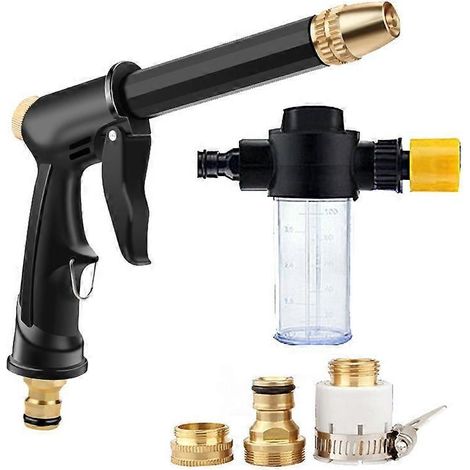Portable High-pressure Water Gun compatible with Cleaning Car Wash Machine Garden Watering Hose Nozzle Sprinkler Foam Water Gun dropship (1/5)