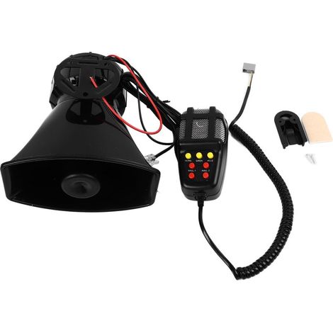 Altavoz megáfono de 7 tonos para coche, sirena, amplificador de sonido de emergencia para vehículos, 12 V (1/5)