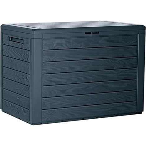 PROSPERPLAST Boîte à jardin 190L plastique anthracite Woodebox 78 x 43,3 x 55 cm (1/3)