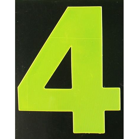 Conacord Reflektierende Klebezahl 4 gelb 80 mm 4 Klebebuchstaben & Zahlen (1/2)