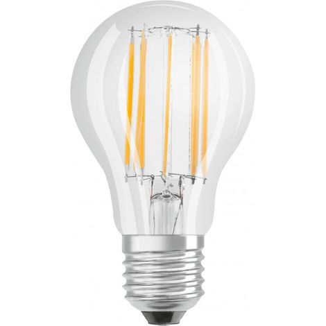 Ampoule LED verre transparent standard E27, 4W, blanc froid.
