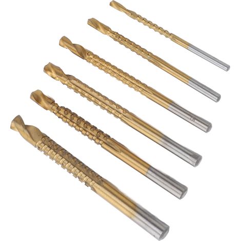 Foret hélicoïdal 3 4 5 6.5 8mm, 6 pièces, mèches de scie latérale dentelée pour bois PVC plastique panneau rainuré chanfreinage (1/5)