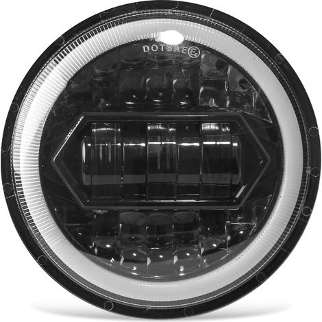 Optique de moto ronde 5,75 "pouces phares de moto à LED Chip 200W 20000LM 6000K / 3000K faisceau de croisement 9-30V HI LO optique de faisceau lumineux avec câbles de commutation H4-H13 IP67 (1/5)