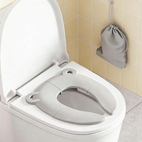 Cercle De Toilette Pliant Pour Enfants, Taille Pliable 18.515.510.5cm Universel Adaptateur Siège Pour Cercle De Wc Portatif Pour Siège De Voyage Pour Enfants, Réutilisé, Avec Sac De Rangement (1/5)