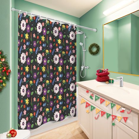 Rideau de douche imperméable en polyester 180x180 stylé cache baignoire pour ambiance spa à domicile (1/5)