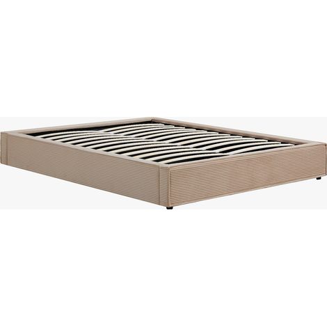Rete contenitore 180 x 200 cm in Velluto a coste Beige - KARESO di YSMÉE