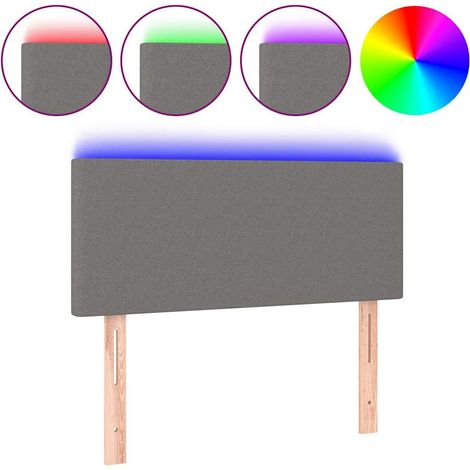 Maison Exclusive - LED Kopfteil Dunkelgrau 100x5x78/88 cm Stoff (1/5)