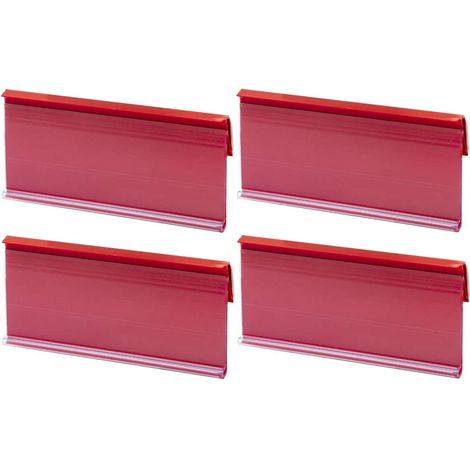 Cyclingcolors – Lot de 4 porte-étiquettes adhésifs autocollants 100x40mm – Identification claire pour rayonnage – Support en plastique durable (1/2)