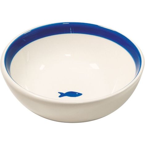 Zafferano Lot De 6 Bols Stencil En Céramique Décorée À La Main Bleu Avec Motif Petits Poissons Pour Entrées Salades Et Desserts Design Artisanal (1/2)