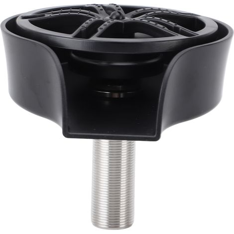 Lave-tasses rotatif automatique avec tuyau et raccord en T, filetage mâle G1/2, rince-verres extractible pour évier de cuisine/salon de thé/karaoké, cuve en ABS noir, tuyau US 9/16. (1/5)