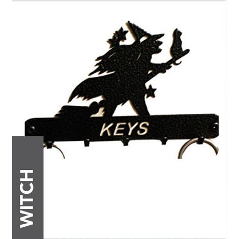 Witch Key Holder - Rack - Solid Steel - W15 x H9 cm - Black