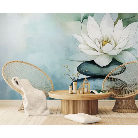 Papier peint zen – Fleur lotus équilibre - 150 x 250 cm (1/2)