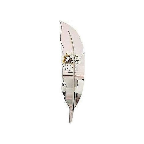 Feder-Wandspiegel, 3D-Acryl-Spiegel-Feder-Wandaufkleber, moderne Wohndekoration, abnehmbare Kunstaufkleber für Wohnzimmer, Schlafzimmer, Badezimmer, Büro