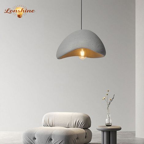 LONSHINE Suspension Luminaire Moderne Ø20cm Créatif Gris Lustre Ciment Design Vintage E27 Lampe Industriel pour Salon Salle à Manger (1/5)