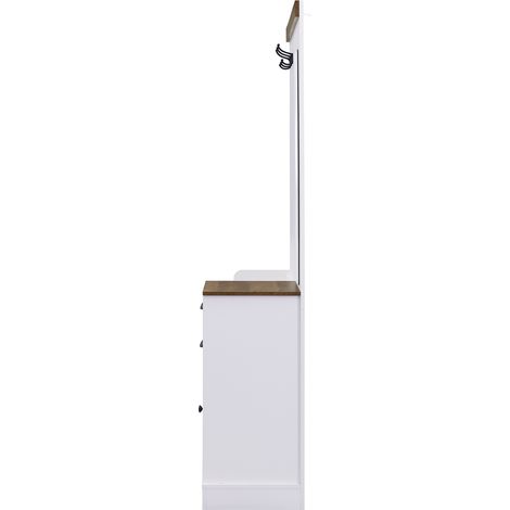 Meuble d'entrée avec miroir, tiroirs, porte, crochets, porte-parapluie et range-chaussures pour entrée, couloir et appartement (1/5)