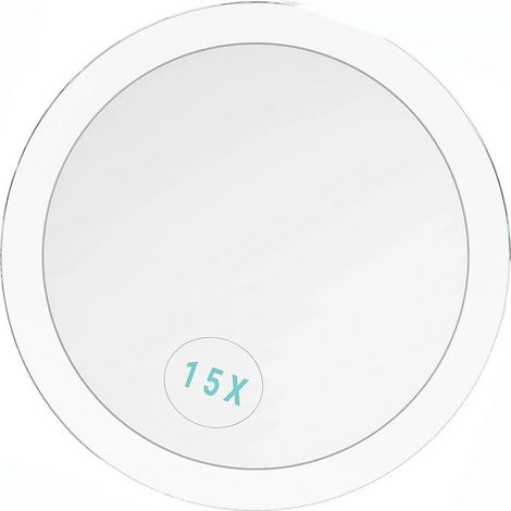 Miroir cosmétique avec ventouse, grossissement 15x, ventouse puissante, 8,8 cm0,9 cm (1/4)
