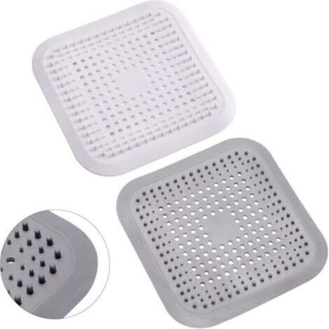 5 Pcs Silicone Attrape Cheveux Douche avec Ventouse, Protection de Drain Filtre Evier, Universel Filtre à Cheveux pour Salle de Bain, Baignoire, Cuisine (3Blanc + 2Gris) (1/4)