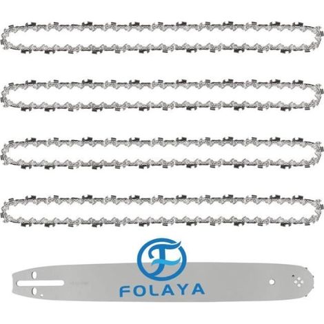 Guide de tronçonneuse - FOLAYA - 40cm - 4 chaînes - Pas 3/8" - Jauge 1,3 mm (1/3)