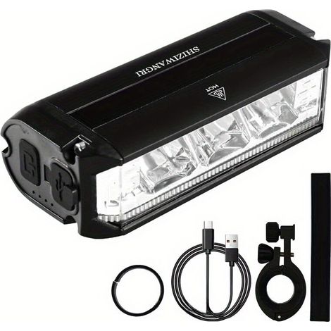 Lampe de Vélo Rechargeable 2000mAh 1800LM – Phare Avant MTB 3 LED en Alliage d’Aluminium pour Cyclisme Extérieur (1/5)