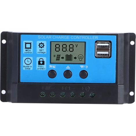 Contrôleur de charge solaire 60A avec double port USB 5V, régulateur de batterie panneau solaire, écran LCD PWM automatique. (1/5)