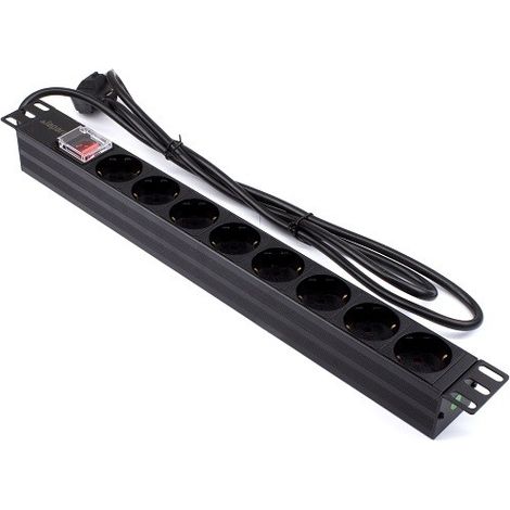 Regleta Rack 19" 8 X Schuko Con Interruptor Lapara Networking
