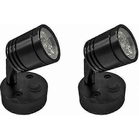 Lot de 2 lampes de lecture LED 12V. applique murale. lampe de chevet avec variateur. flexible. pour éclairage intérieur de bateau. camping-car. caravane (1/5)