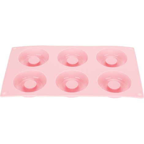 Silikon-Donut-Backform mit 6 Mulden, antihaftbeschichtet, für Kuchen und Kekse, Küchenzubehör (Pink) (1/5)