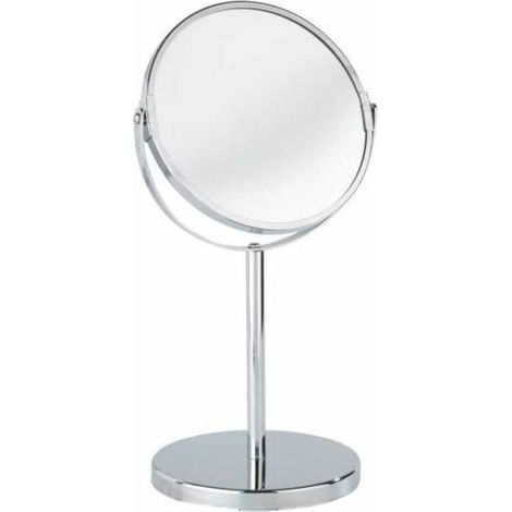 Miroir grossissant x3 Assisi, miroir grossissant sur pied, Ø 16 cm, Acier, 18,5x34,5x15 cm, Chromé (1/4)