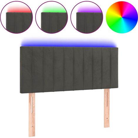 Maison Exclusive - Cabecero con LED de terciopelo gris oscuro 100 (1/5)