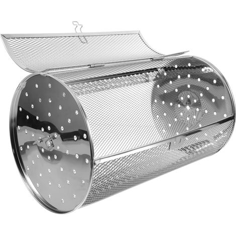 Panier de Rôtisserie Acier Inoxydable pour Four et Barbecue Cage Grill Rotative avec Porte Accessoire pour Friteuse à Air et Cuisson Uniforme des Châtaignes Noix et Poissons (1/5)