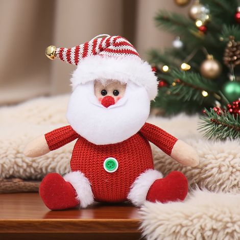 Garniture De Sapin De Noël - Poupée En Peluche Santa Bonhomme De Neige Renne - Décoration Festive Intérieure Extérieure - Lot De 1 (1/2)