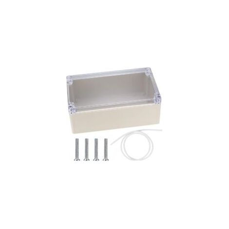 Boite de Derivation Etanche IP65 Electrique Exterieur, Boîte de Jonction Connecteurs, Boitier Plastique Electronique Extérieur (Transparent 20X12X7,5CM) - Crezuo (1/4)