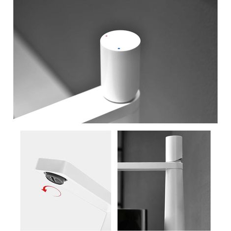 Robinet de lavabo noir, monobloc, à poignée unique, mitigeur eau chaude/eau froide (1/3)