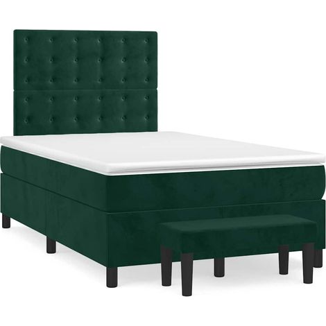 Maison Exclusive - Giroletto a Molle con Materasso Verde Scuro 120x200 cm Velluto (1/5)