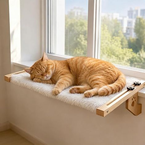 Hamac Chat Radiateur, 40x16cm Hamac pour Chat avec Cadre en Bois (1/5)