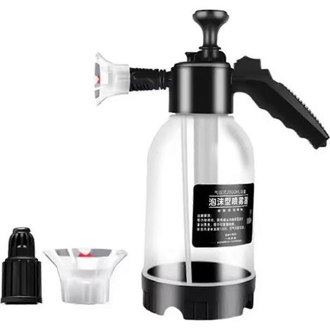 Schaumsprüher für Autowaschanlagen, manuelle Druckluftsprühflasche, Wasserstrahl, Autoschaumshampoo, weiße Flasche (1/5)