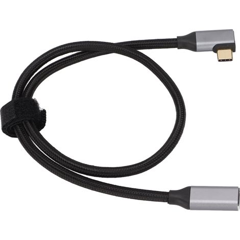 Câble d'extension USB 3.1 Type C mâle vers femelle Gen 2, coudé à 90°, 4K 100 W PD 5 A, 50 cm (1/5)